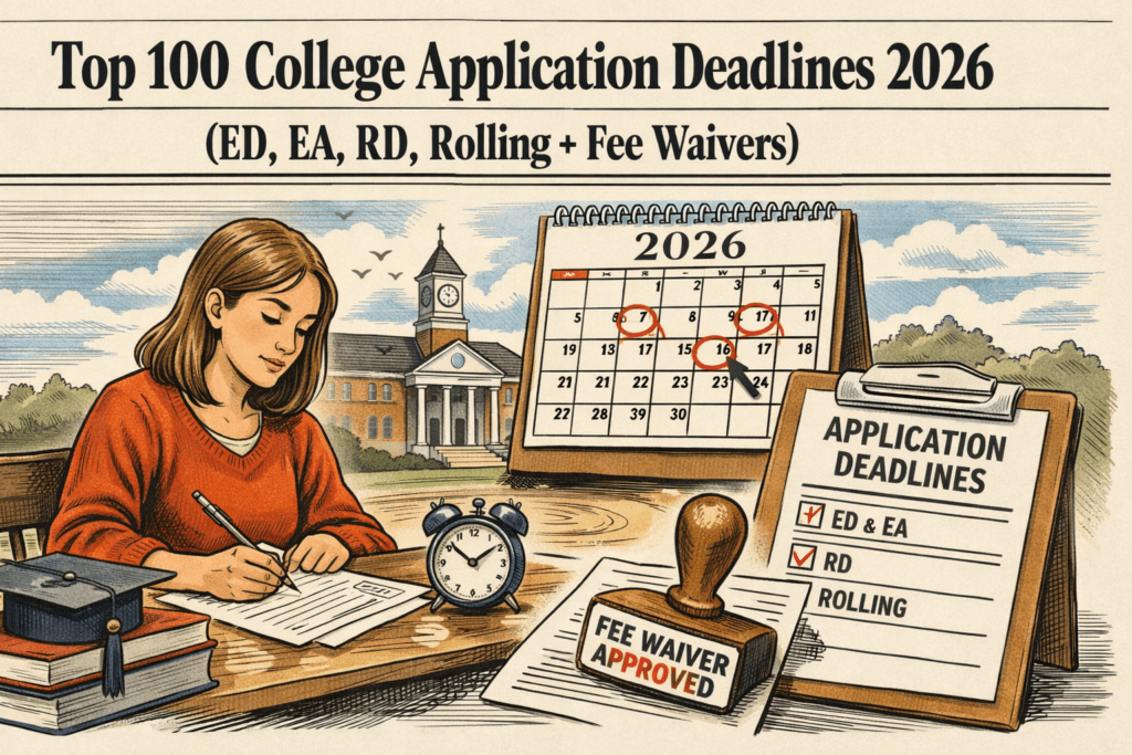 Top 100 College Application Deadlines 2026 (ED, EA, RD, Rolling + Fee ...