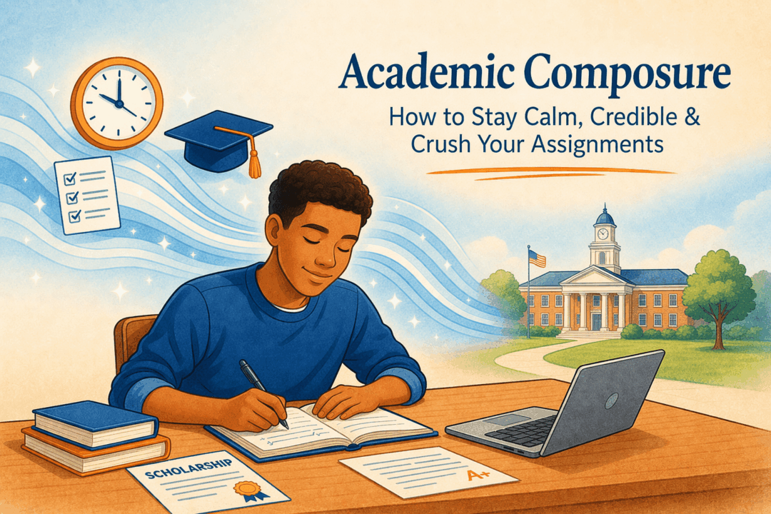 Academic composure and calm focus